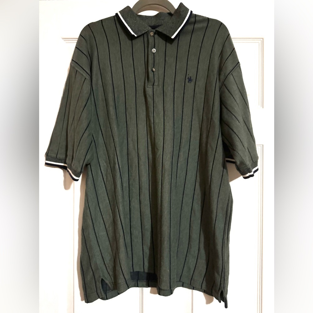 Green Striped Polo Shirt